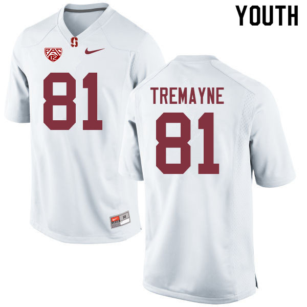 Youth #81 Brycen Tremayne Stanford Cardinal College Football Jerseys Sale-White - Click Image to Close